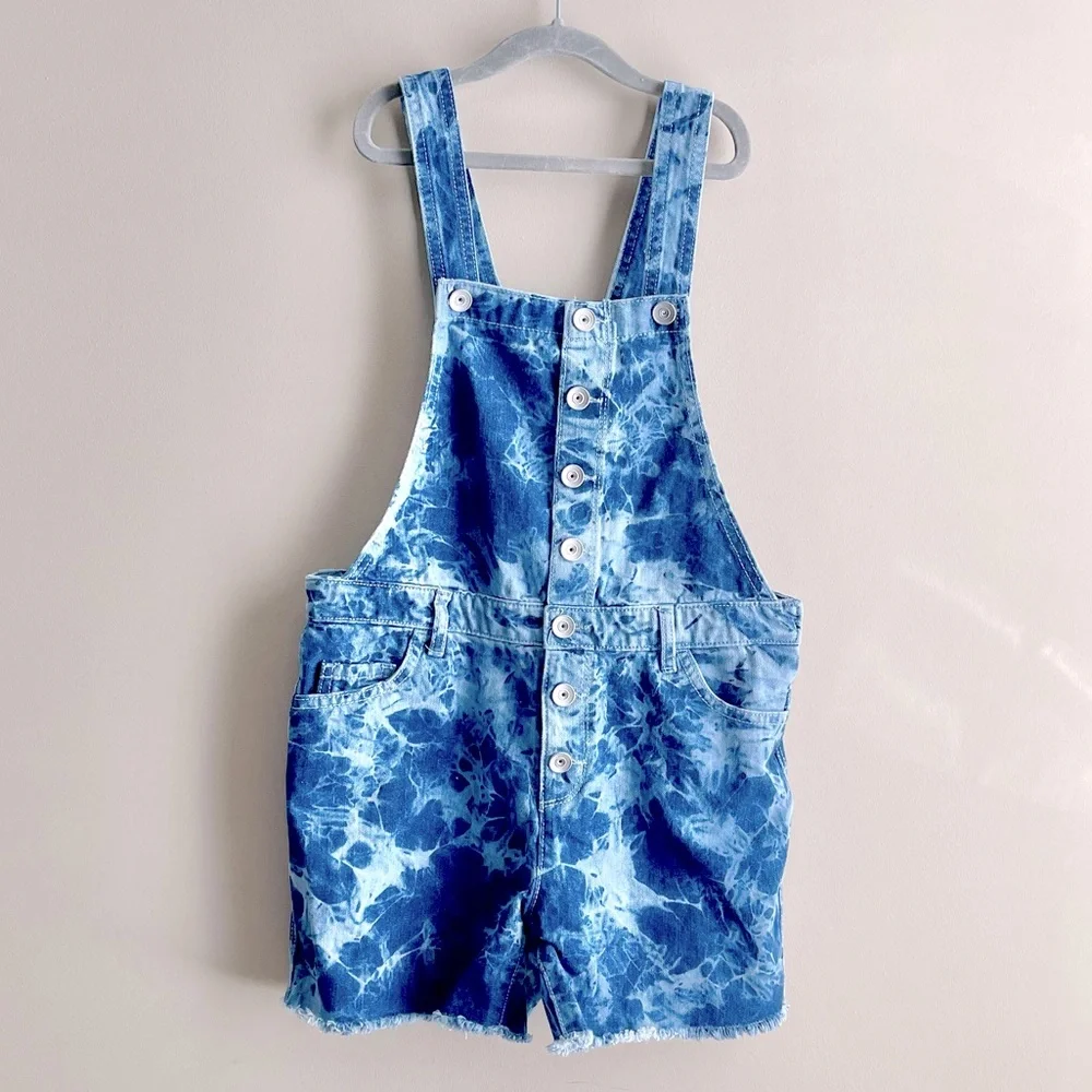 The Children’s Place Acid wash Button Overall Shorts
